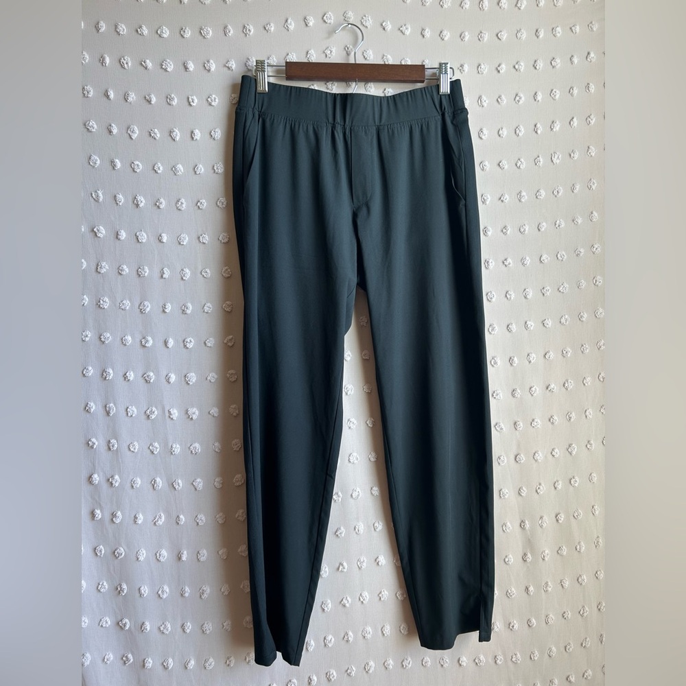 Quince Women’s Straight Leg Pull On Ribbed Detail Pants Sz‎ S Black